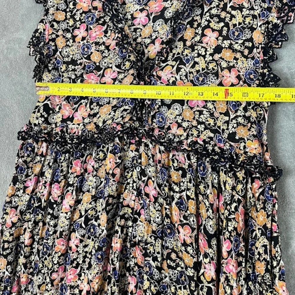 Free People Milania Midi Dress Womens S Floral Flowy Boho Oversized Peasant